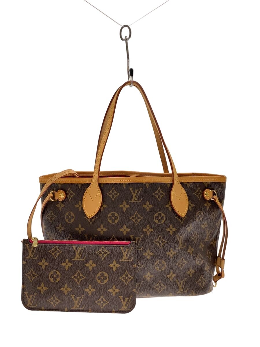 【中古】LOUIS VUITTON◆2)ネヴァーフルPM_モノグラム・帆布_ピヴォワンヌ/PVC/BRW//【御徒面子】