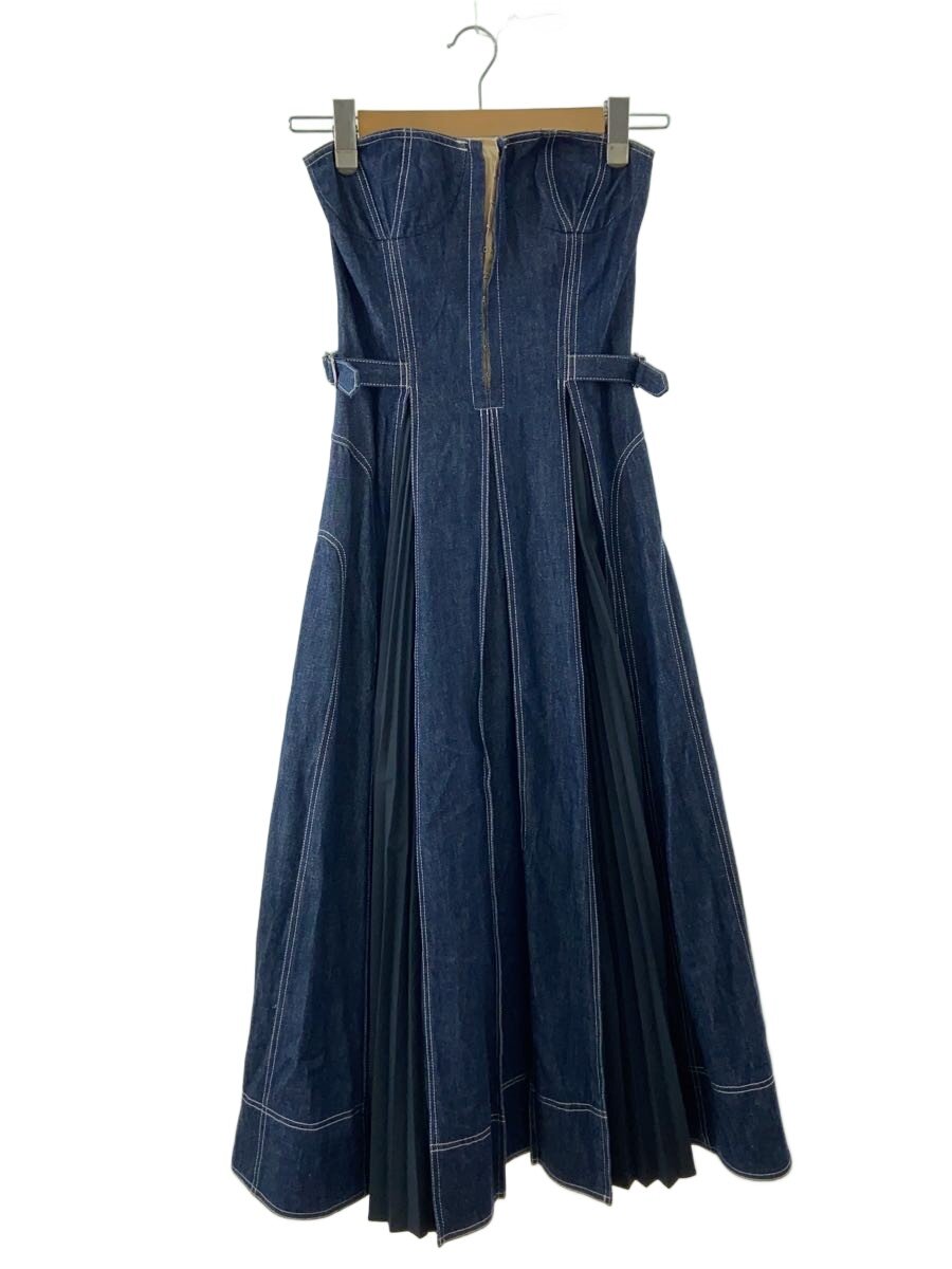 【中古】CASA FLINE◆フロントホックデニムロングワンピース/ノースリーブ衣装/FREE/綿織物/IDG/1191305085【レディース御召しもの】