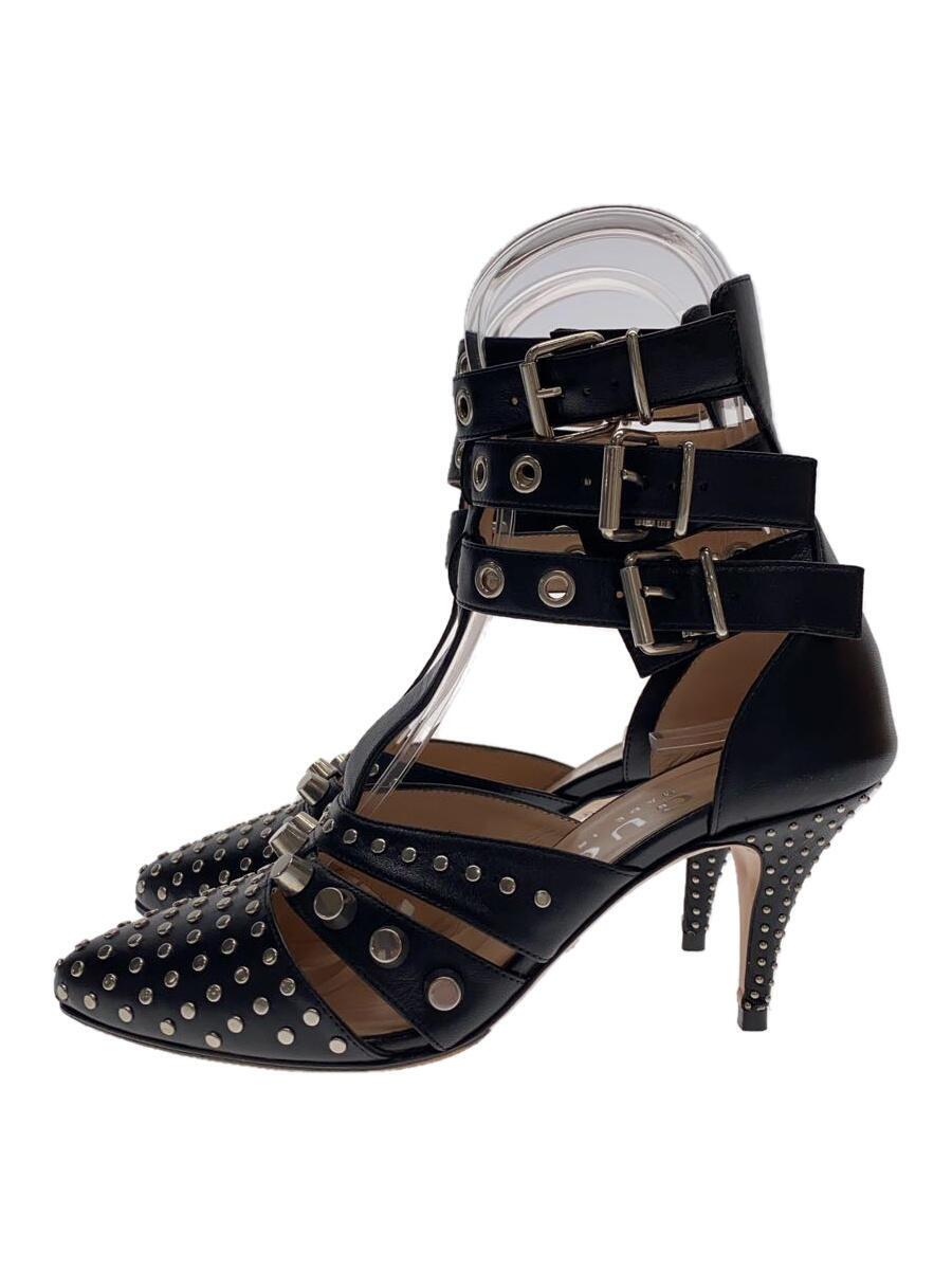 【中古】GUCCI◆パンプス/35/BLK/なめし革/スタッズ/23SS【シューズ】