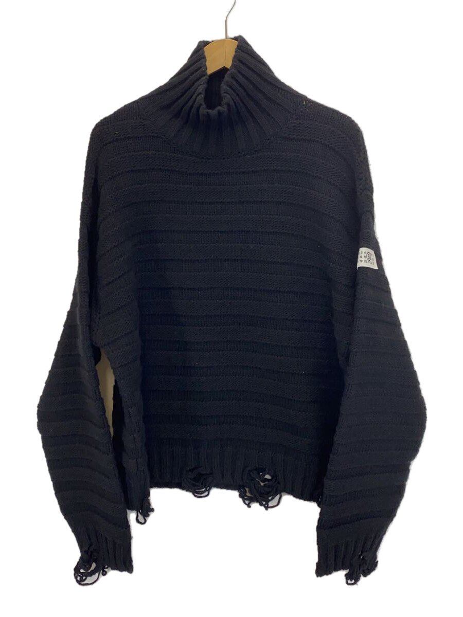 【中古】MM6◆GRUNGE KNIT/ニット・セーター(厚手)/XS/アクリル/BLK/無地【レディースウェア】|2nd STREET 店