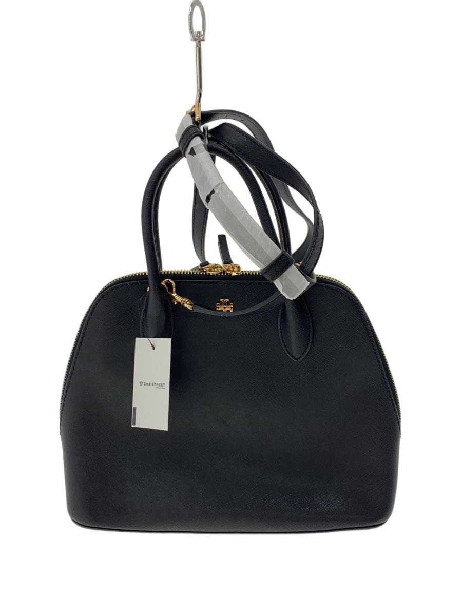 【中古】TORY BURCH◆DOME SATCHEL/エマーソン/ムース/2WAY/バッグ/レザー/BLK/無地【バッグ】｜2ｎｄ STREET 店 22,337円