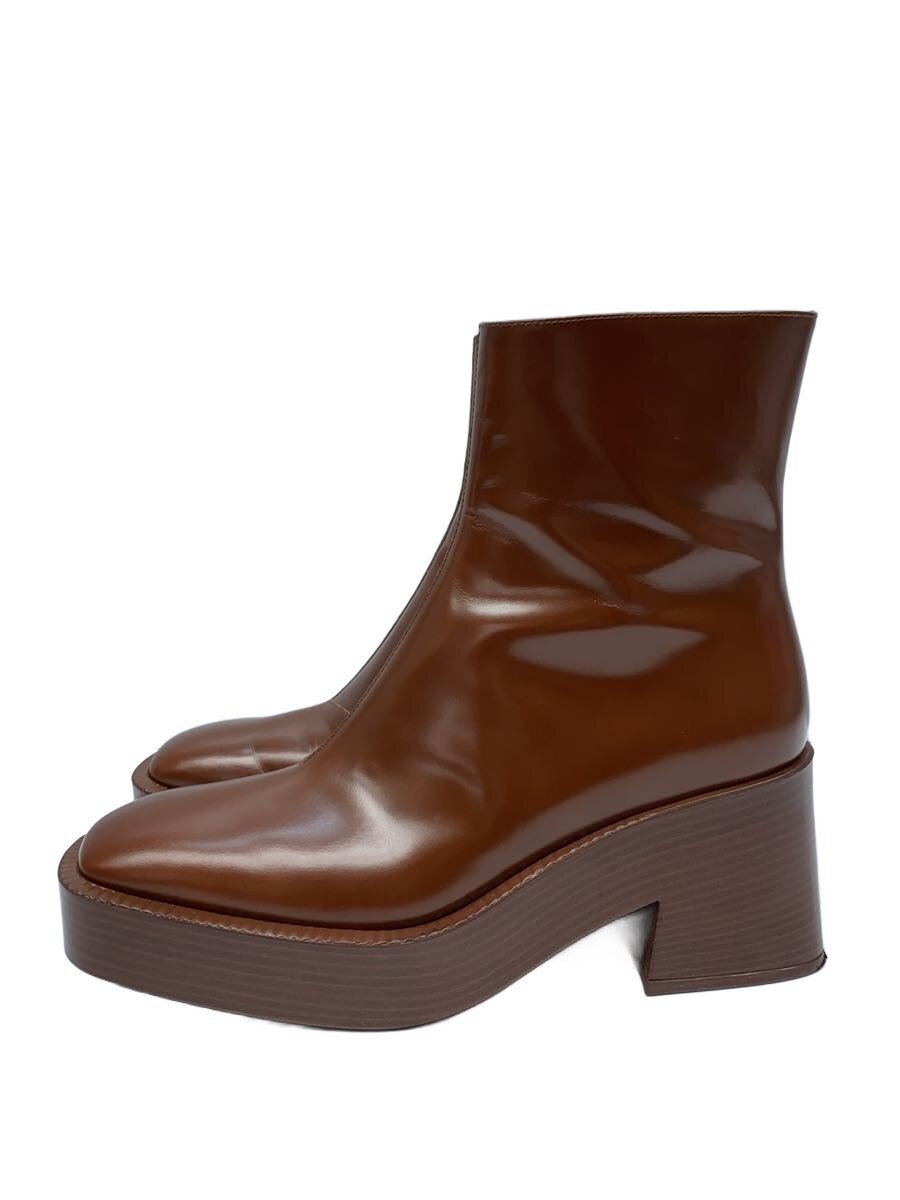 【中古】TOD’S◆PLATFORM ANKLE BOOTS/ブーツ/37/BRW/なめし革【シューズ】