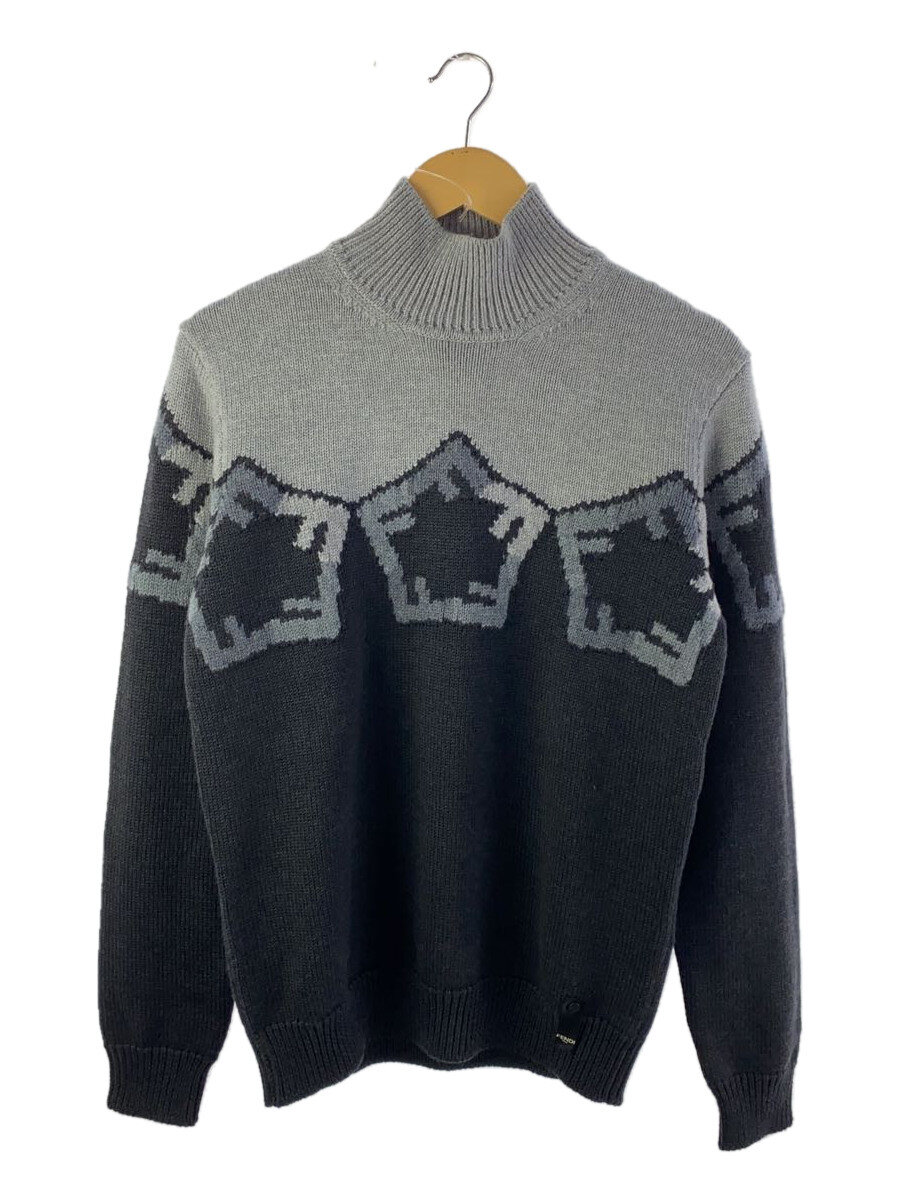 【中古】FENDI◆編み物・スウェーター(朦々たる)/46/羊毛/GRY/FZX025 AQL4//【メンズウェア】