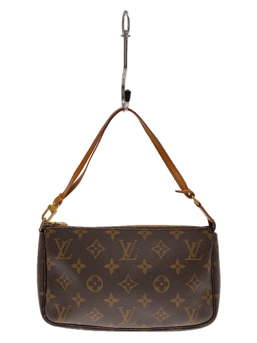 【中古】LOUIS VUITTON◆1)ポシェット・アクセソワール_モノグラム・帆布_BRW/PVC/BRW【御徒面子】