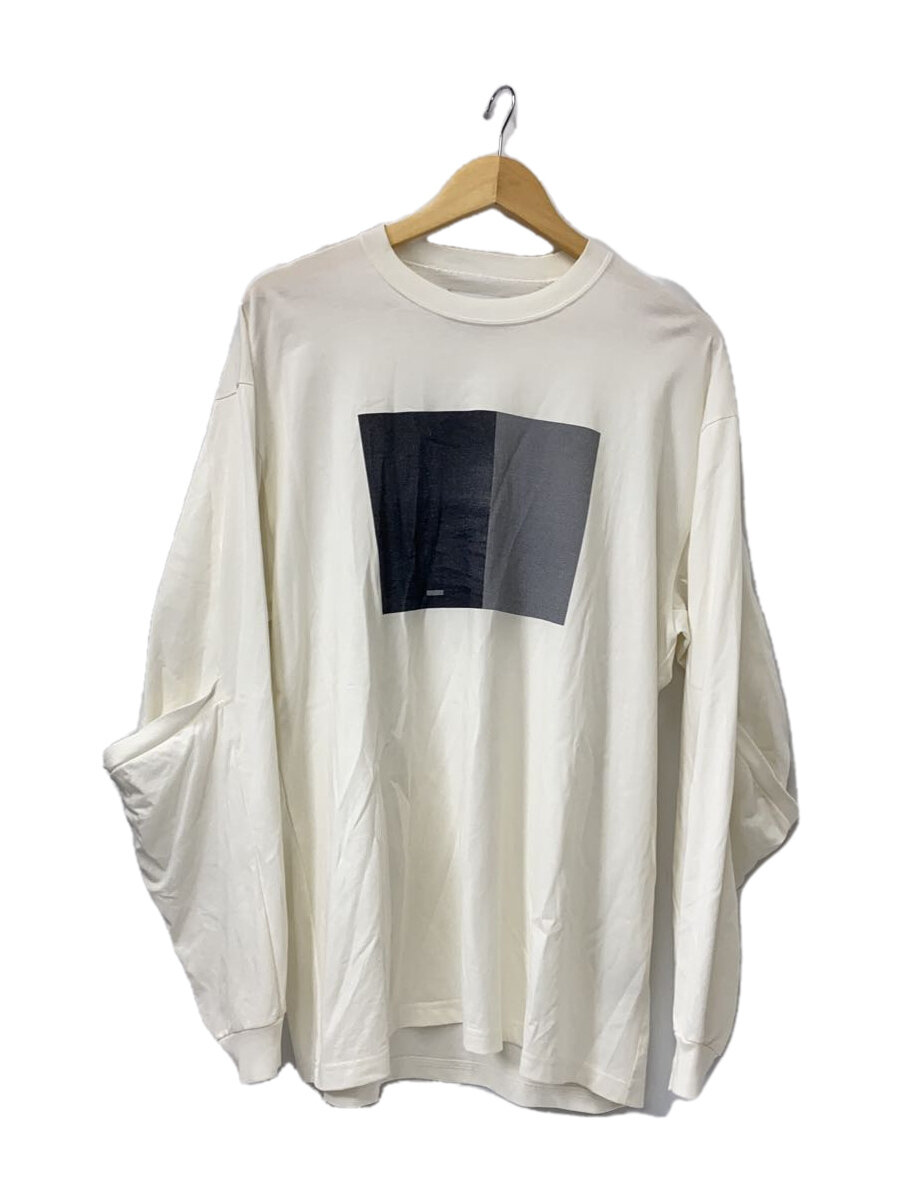 【中古】stein◆22AW/OVERSIZED LONG SLEEVE TEE/S/綿織物/WHT/刷り上げる/ST.469//【メンズウェア】