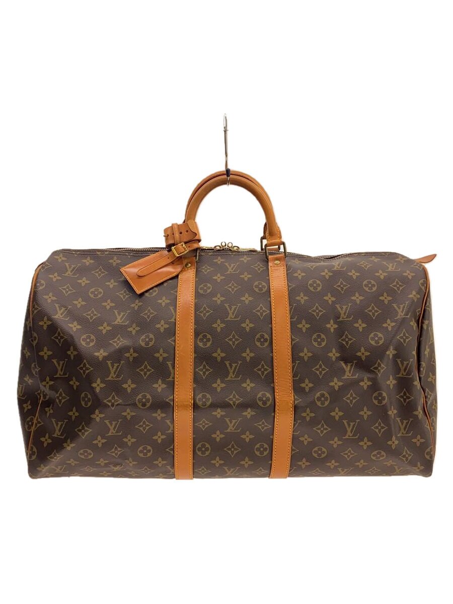 【中古】LOUIS VUITTON◆キーポル55_モノグラム・帆布_BRW/PVC/BRW【御徒面子】