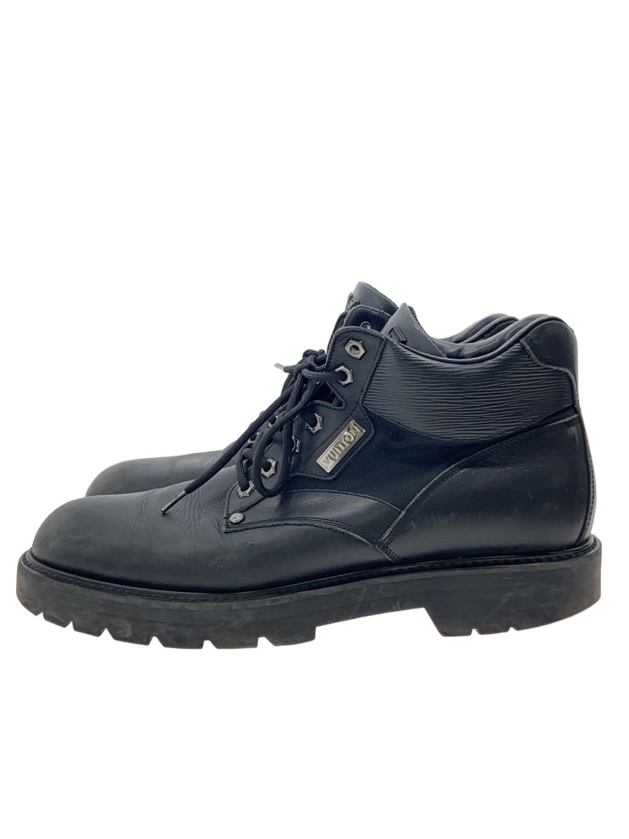 【中古】LOUIS VUITTON◆レースアップブーツ/US10/BLK/なめし革/BM0199【シューズ】