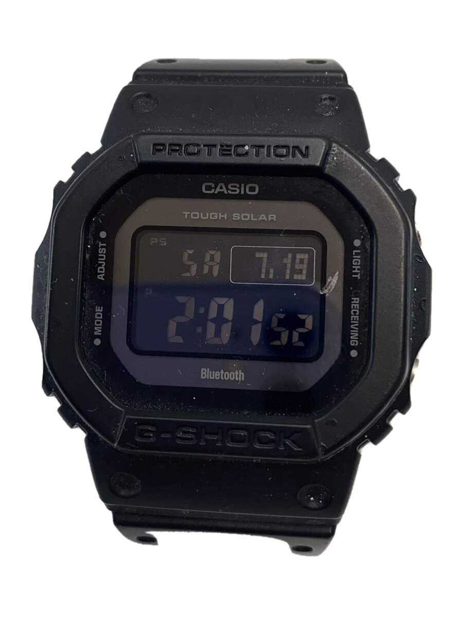 【中古】CASIO◆ソーラーウオッチ・G-SHOCK/デジタル/ステンレス鋼/BLK/BLK/SS【服飾雑貨他】