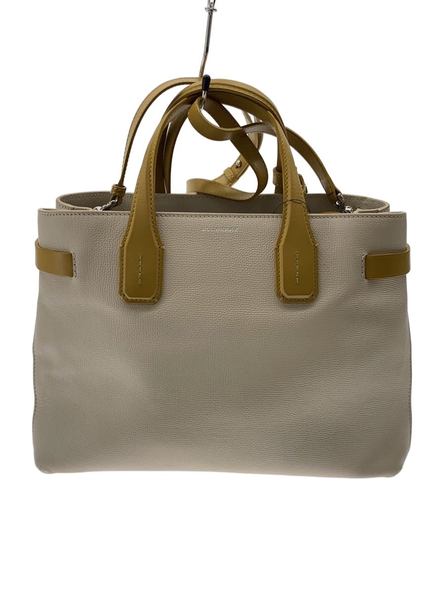 【中古】BURBERRY◆ミディアムバナー/ベージュ/ショルダーバッグ/なめし革/BEG/4075951【御徒面子】