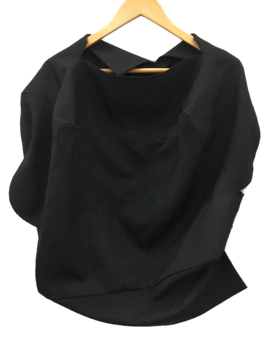 【中古】COMME des GARCONS◆2023AWオーバーサイズクロップドトップ/半袖カットソー/M/羊毛/BLK/GL-B002【レディースお召しもの】
