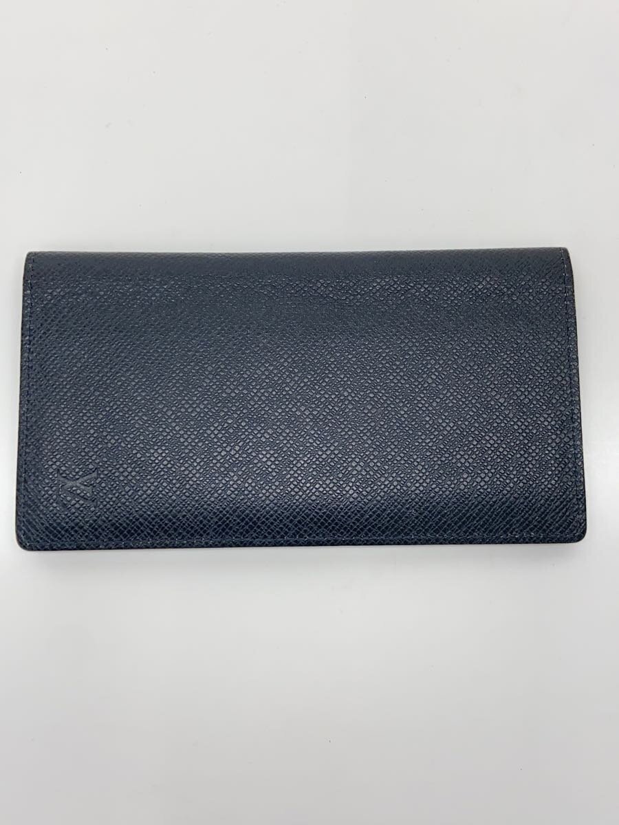【中古】LOUIS VUITTON◆ポルト・フォイユ・ロン_タイ王国ガ/なめし革/GRY/メンズ【服飾雑貨他】