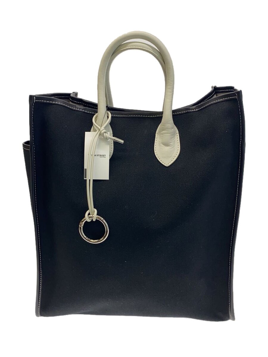 【中古】FEEL AND TASTE◆リネンヘリンボーンキャンバス/トートバッグ/帆布/BLK/f122d308【御徒面子】