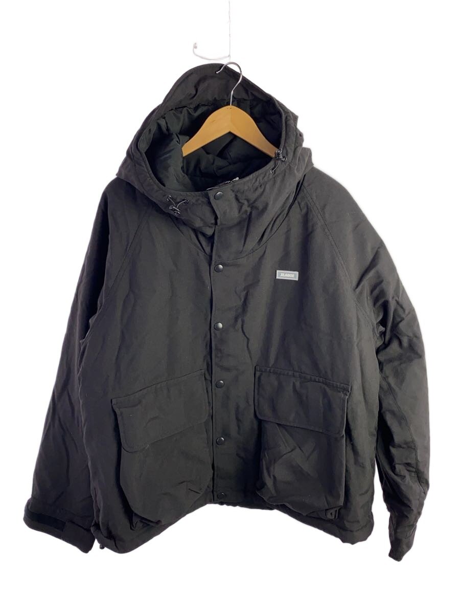 【中古】X-LARGE◆RAGLAN PUFFER HOODED JAKCET/L/ナイロン/BLK/101244021009【メンズウェア】