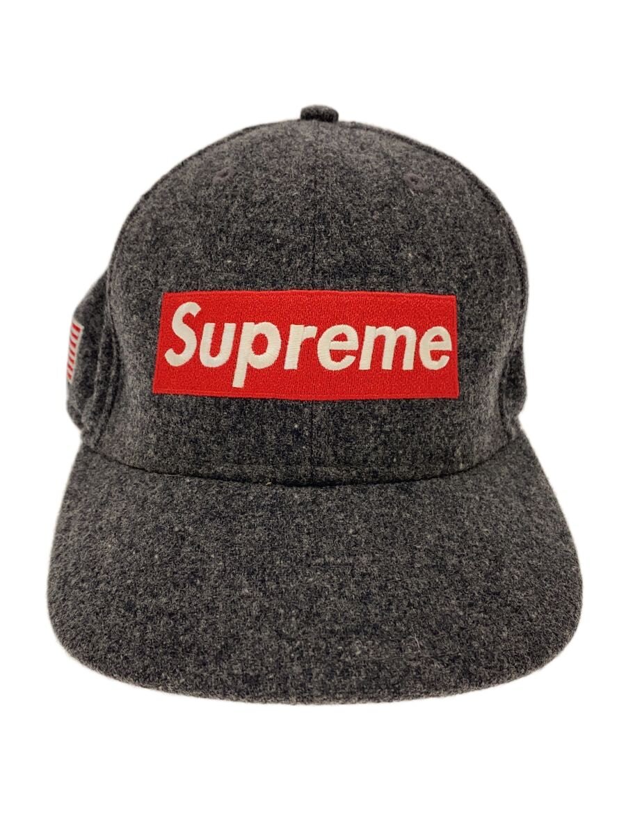 【中古】Supreme◆NEW ERA BOXLOGO/7 1/2/羊毛/GRY/メンズ【服飾雑貨他】