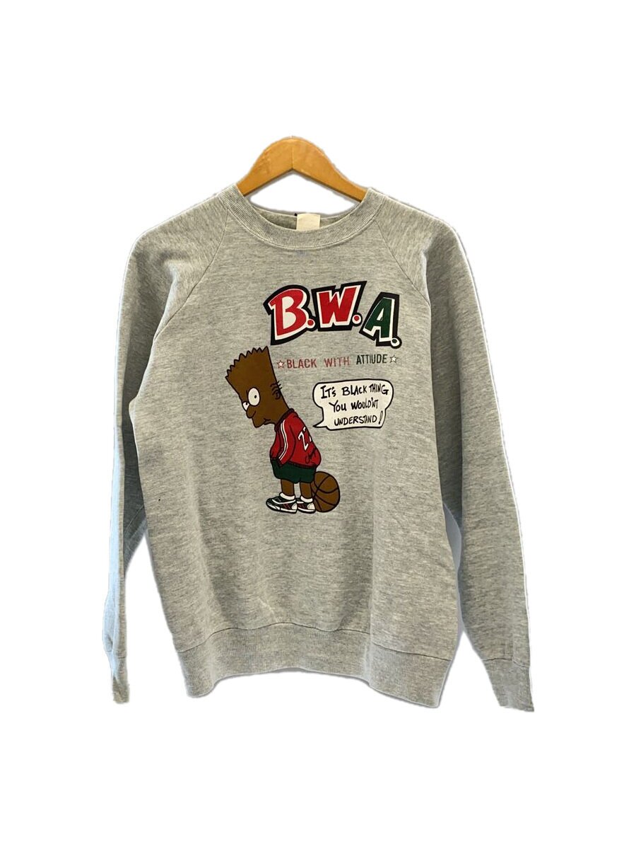 【中古】FRUIT OF THE LOOM◆80s Vintage シンプソンズ BART BWA 汗水/L/薄墨色/刷り上げる【メンズウェア】