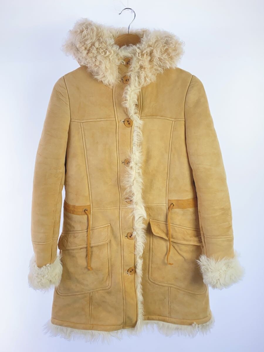 【中古】厚地の外套/--/--/ベージュ/ムートンコート【レディース御召しもの】