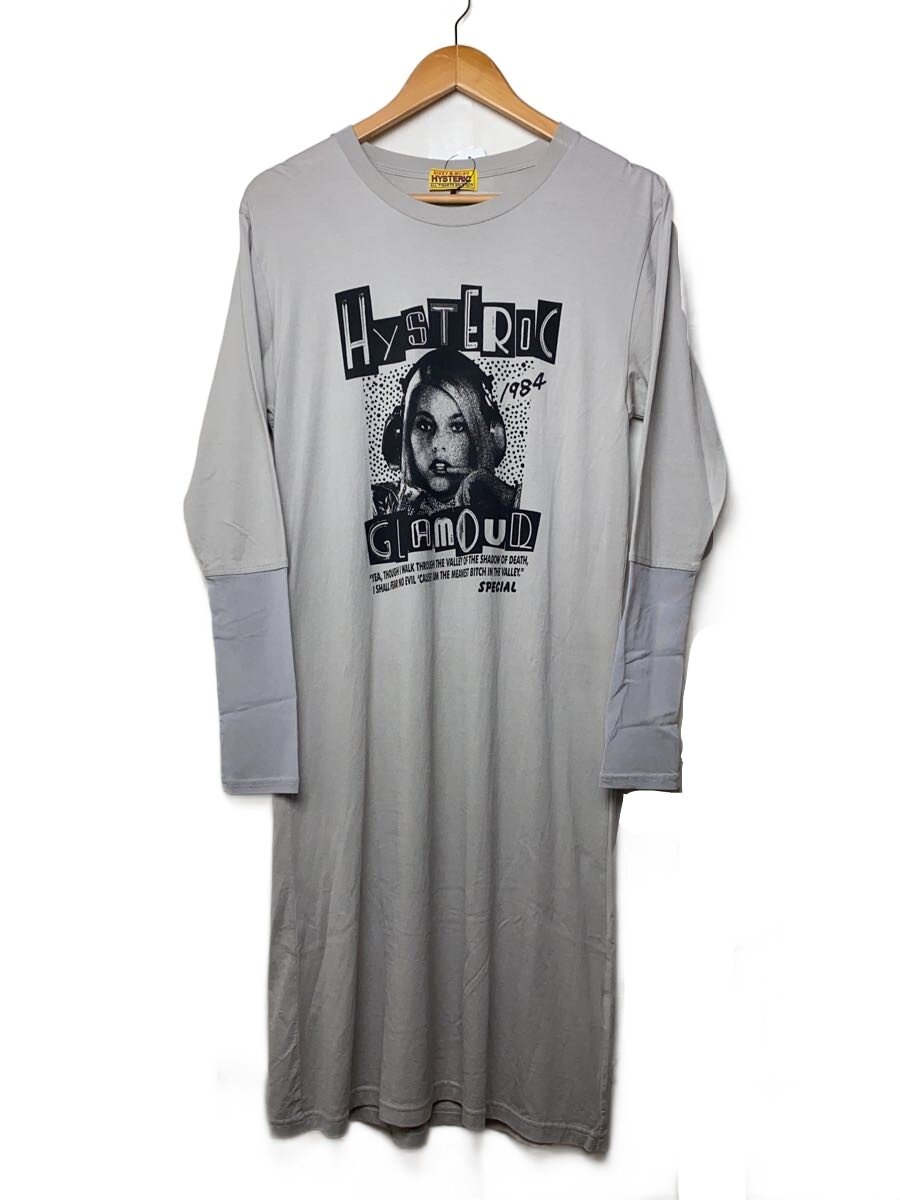 【中古】HYSTERIC GLAMOUR◆24AW/カットソー生地/長袖ワンピース/FREE/コットン/GRY/プリント/01243CO04【レディースウェア】｜2ｎｄ STREET 店