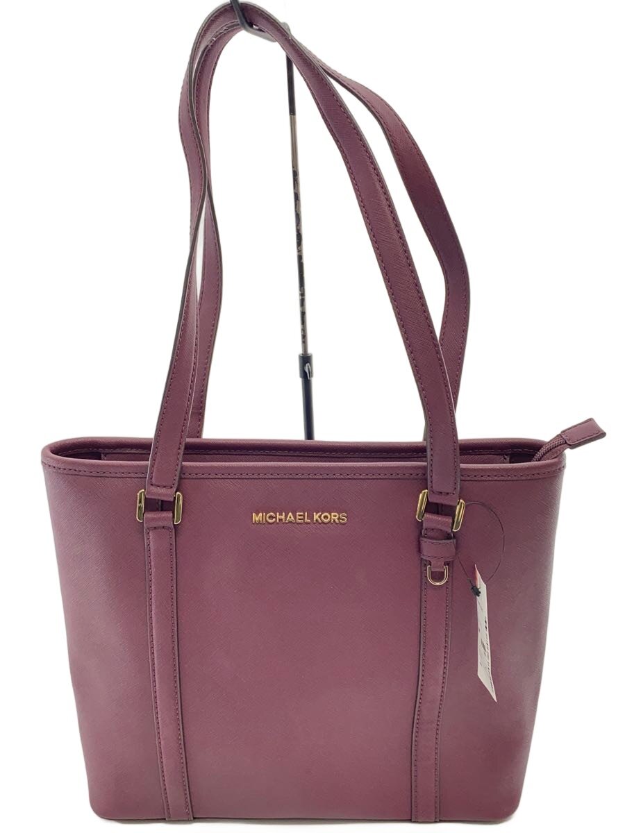 【中古】MICHAEL KORS◆トートバッグ/フェイクレザー/BRD/無地【御徒面子】