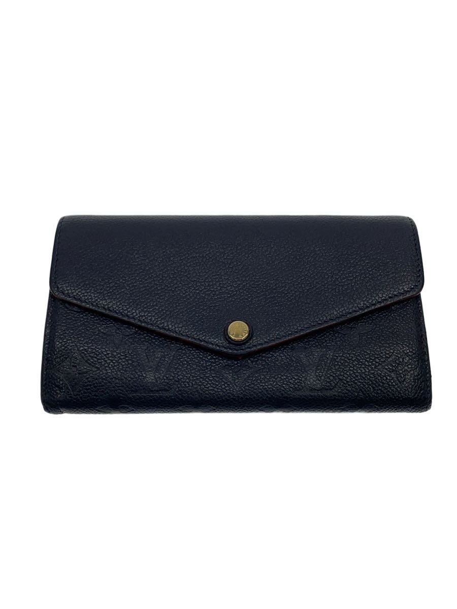 【中古】LOUIS VUITTON◆ポルト・フォイユ・サラ_モノグラム・アン工業プラント/なめし革/NVY/総柄/レディース//【服飾雑貨他】