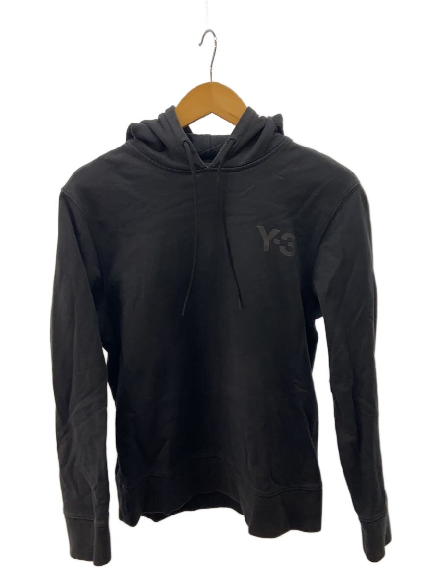 【中古】Y-3◆LOGO HOODIE/ロゴタイプパーカー/XS/綿織物/黒いこと/ロゴフーディー/FJ0419/当て嵌める感有【メンズウェア】