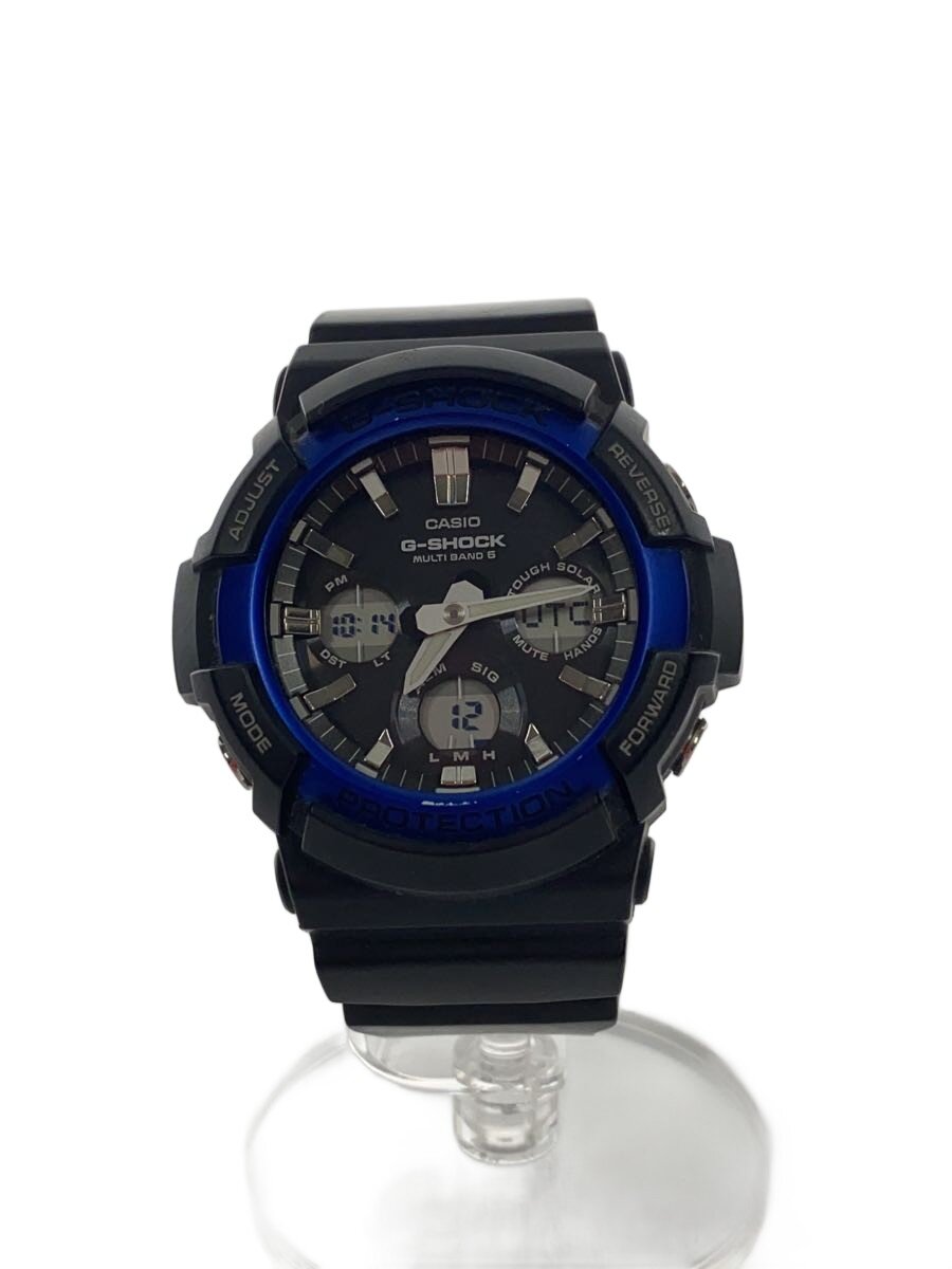 【中古】CASIO◆ソーラーウオッチ・G-SHOCK/デジアナ/天然ゴム/BLK/BLK【服飾雑貨他】