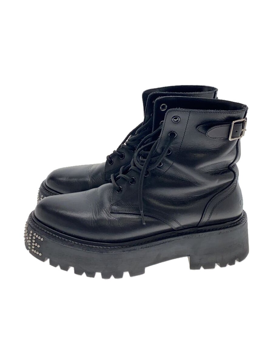 【中古】CELINE◆レースアップブーツ/41/BLK/なめし革/BULKY【シューズ】