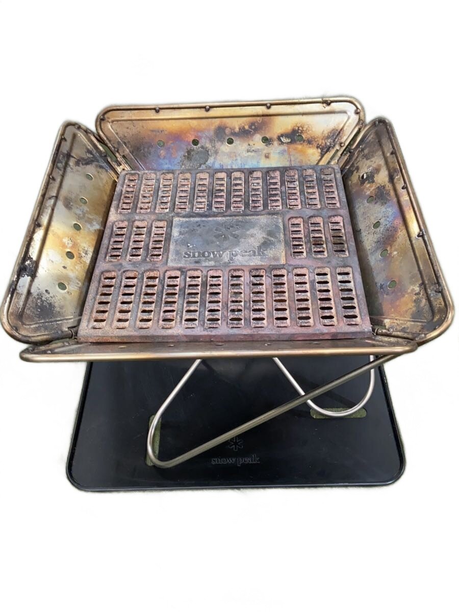 【中古】snow peak◆食べ物屋 かがり火台Lクランク仕掛ける SET-112S//【運動競技】