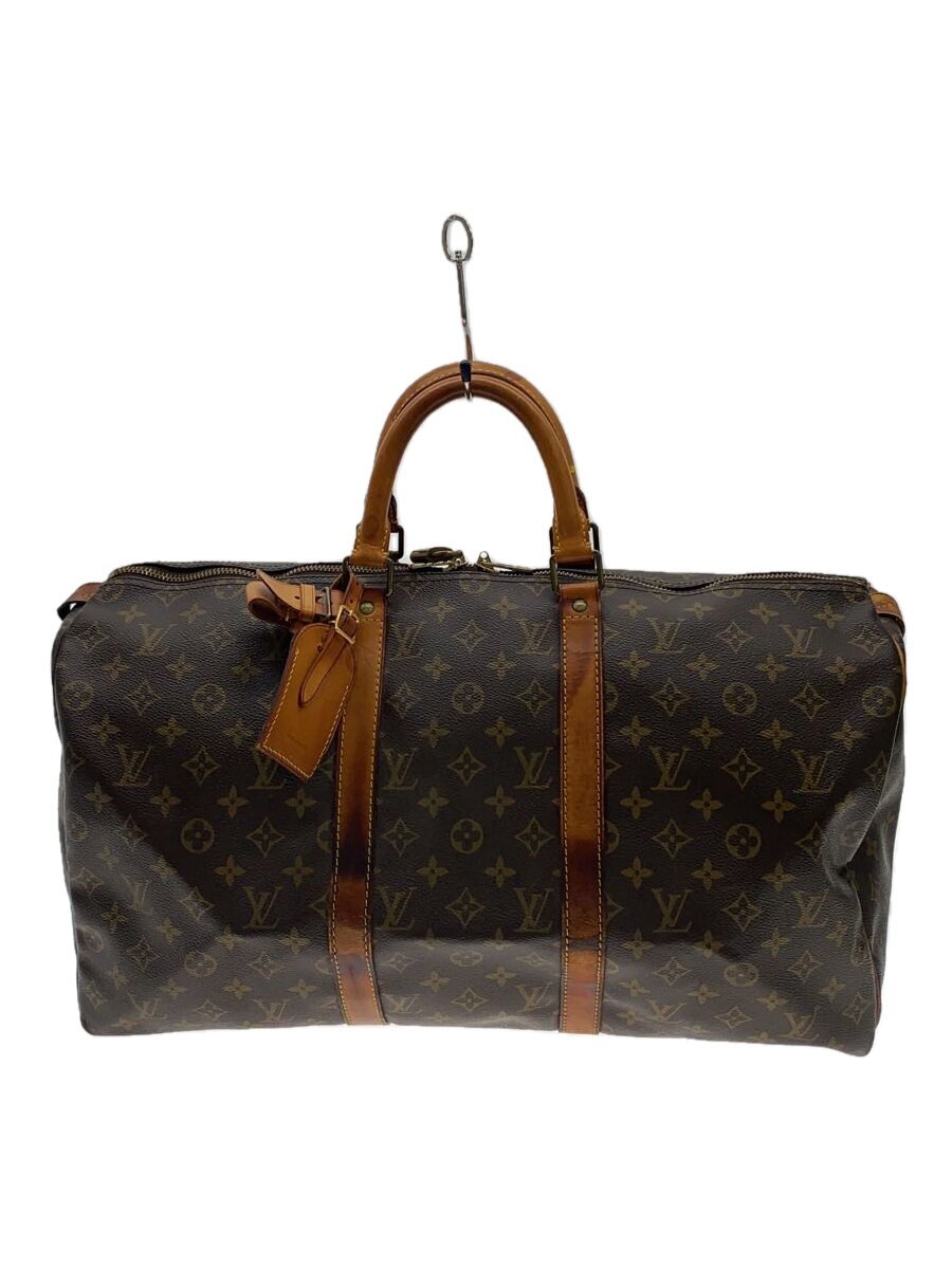 【中古】LOUIS VUITTON◆キーポル50_モノグラム・帆布_BRW/PVC/BRW【御徒面子】