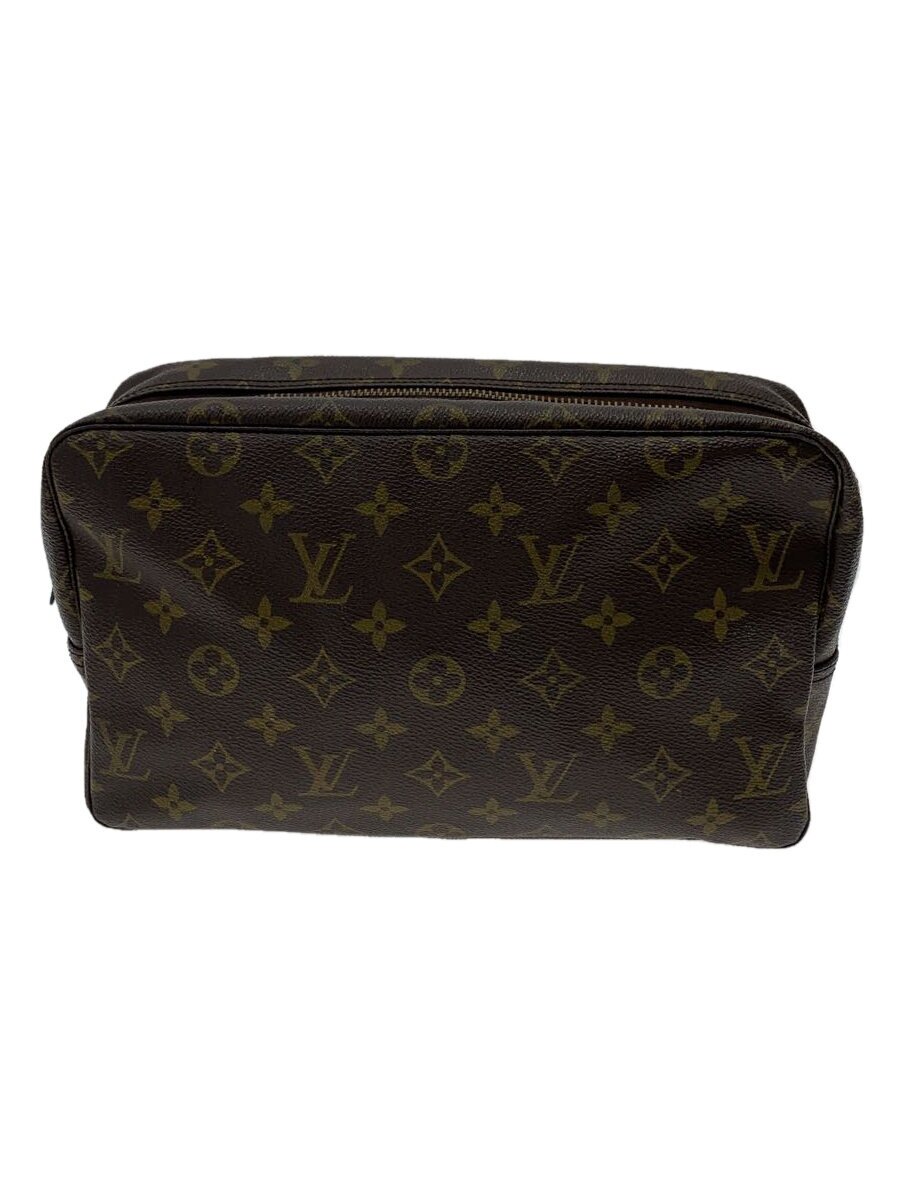 【中古】LOUIS VUITTON◆トゥルース・トワレット28_モノグラム・帆布_BRW/PVC/BRW【御徒面子】
