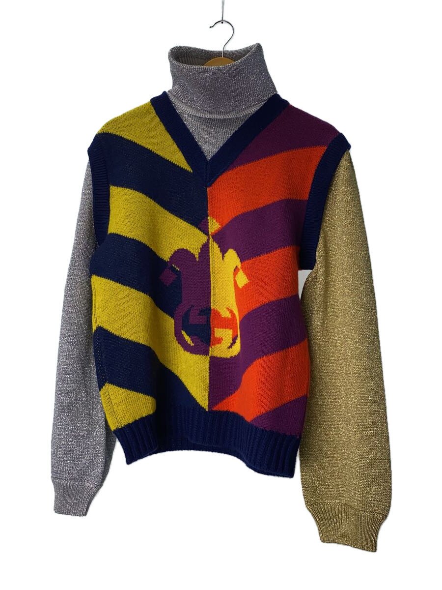 【中古】GUCCI◆ニット・セーター(厚手)/M/ウール/マルチカラー/724770【メンズウェア】｜2ｎｄ STREET 店 29,029円