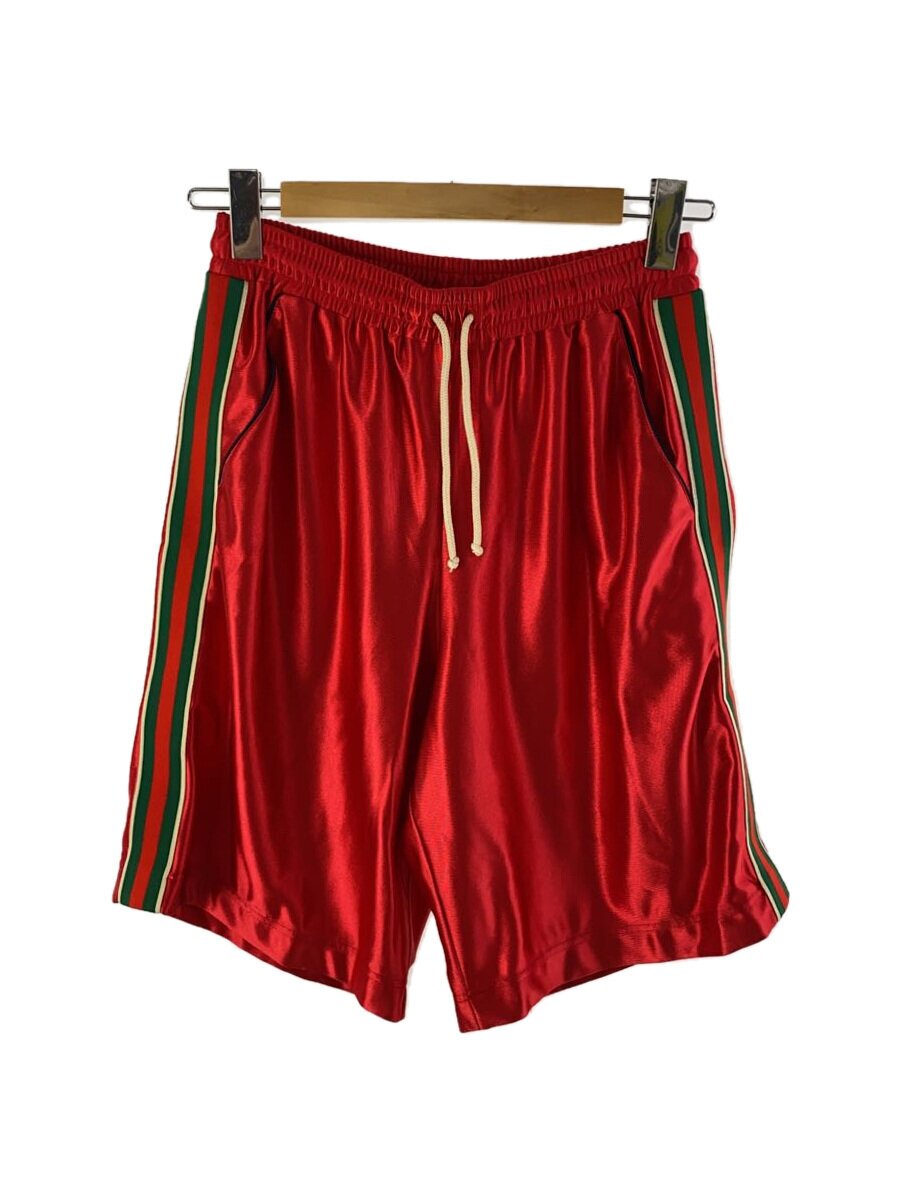 【中古】GUCCI◆Shiny Jersey Web Shorts/遊撃手ズボン下/XS/ポリエステル/RED【メンズウェア】