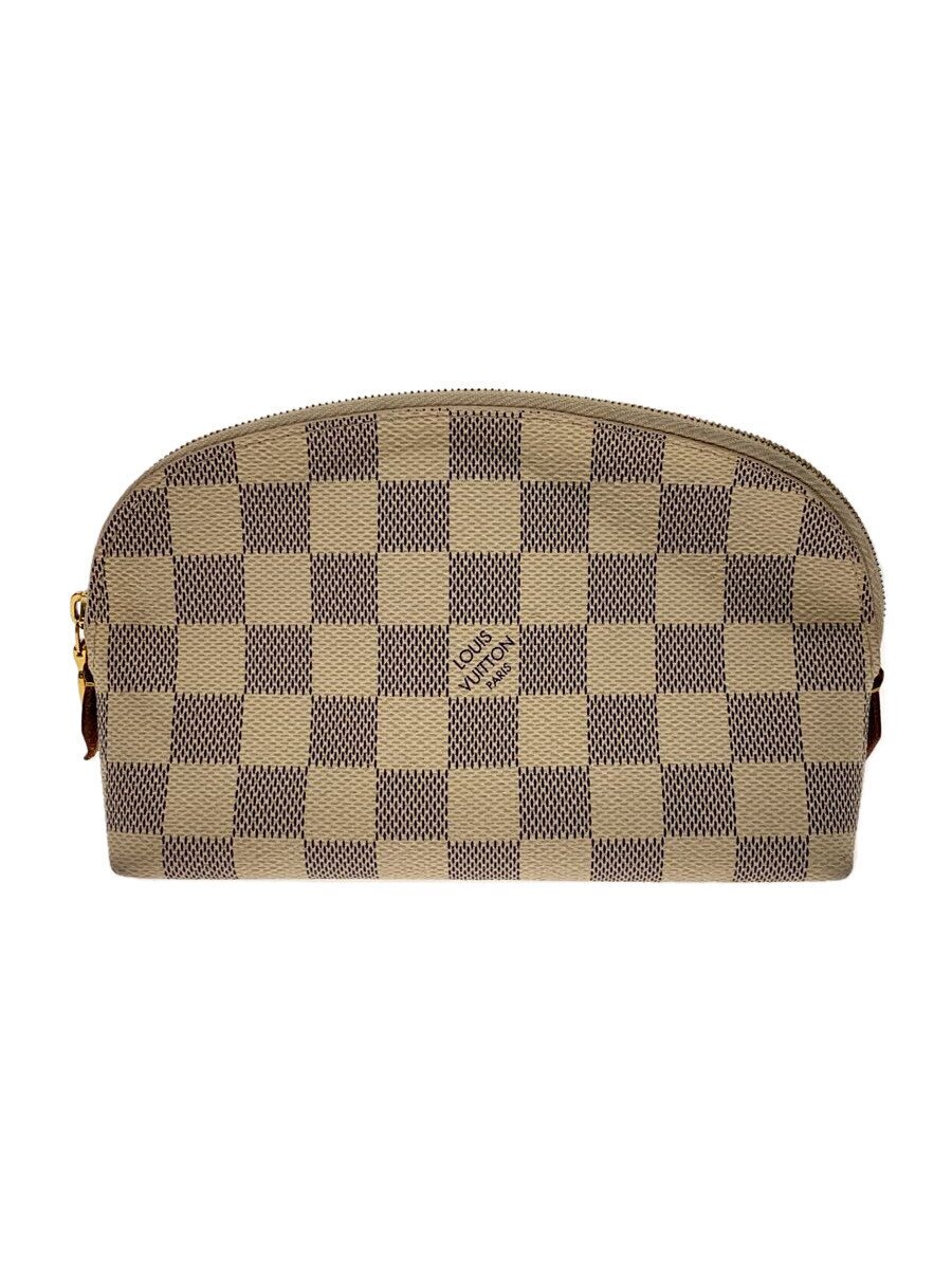 【中古】LOUIS VUITTON◆ポシェット・コスメティックPM_ダミエ・アズール_WHT/PVC/WHT【御徒面子】