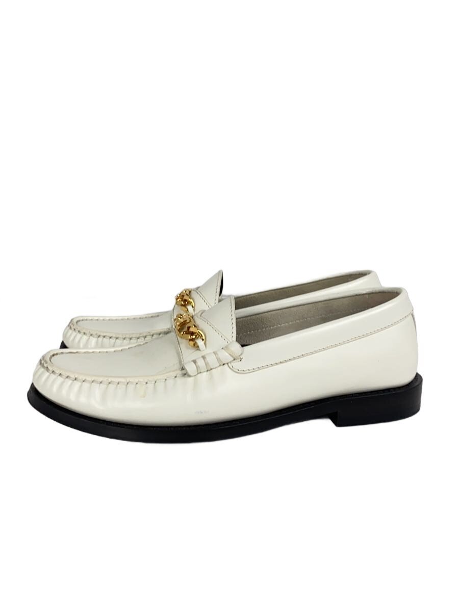 【中古】CELINE◆トリオンフチェーン付き添い人置き目毛皮/36.5/白いこと【シューズ】