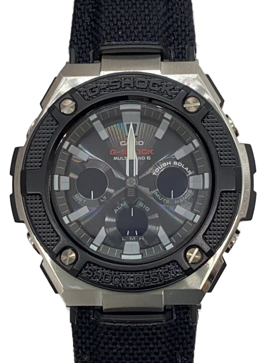 【中古】CASIO◆ソーラーウオッチ・G-SHOCK/デジアナ/BLK/BLK【服飾雑貨他】