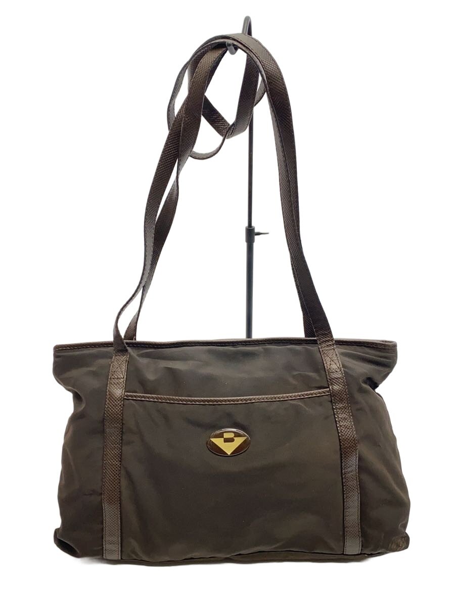 【中古】BOTTEGA VENETA◆トートバッグ/ナイロン/BRW【御徒面子】