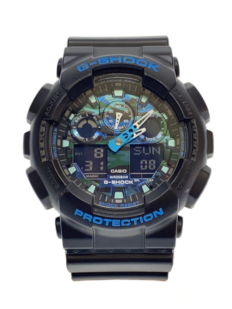 【中古】CASIO◆石英ウオッチ・G-SHOCK/デジアナ/天然ゴム/BLK/BLK/SS/黒いこと/黒/【服飾雑貨他】