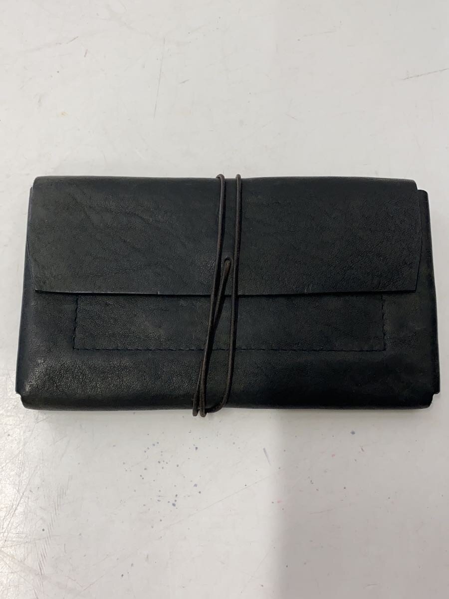 【中古】paisano/紐留紙入れ(L)/長紙入れ/なめし革/BLK/無地/メンズ【服飾雑貨他】