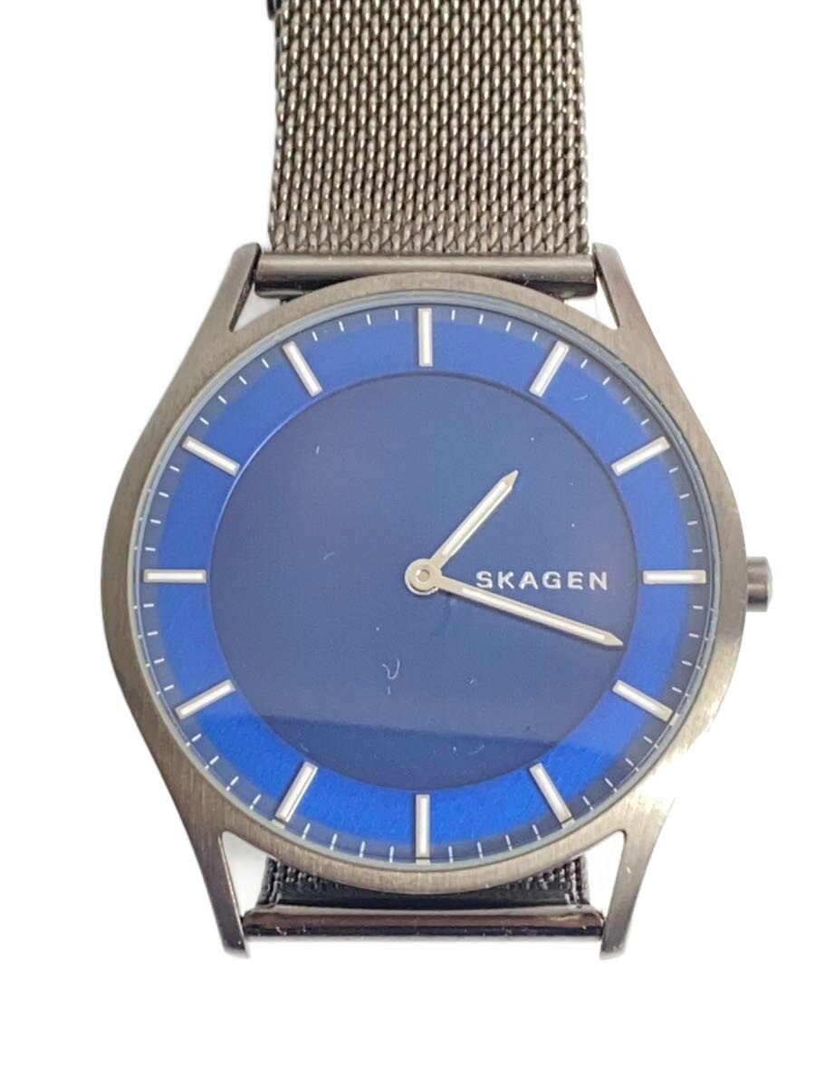 【中古】SKAGEN◆ウオッチ/アナログ/ステンレス鋼/BLU【服飾雑貨他】