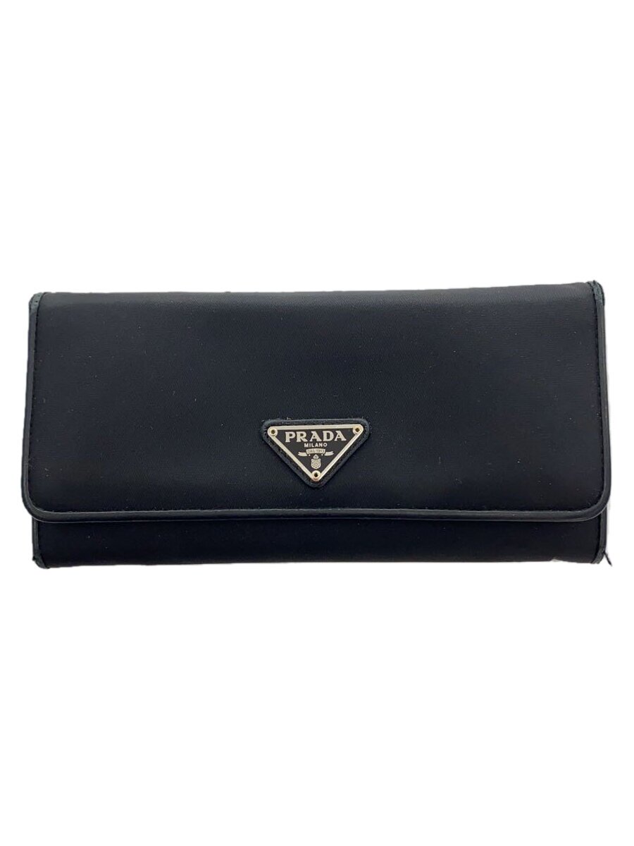 【中古】PRADA◆長紙入れ/ナイロン/黒いこと/メンズ//【服飾雑貨他】