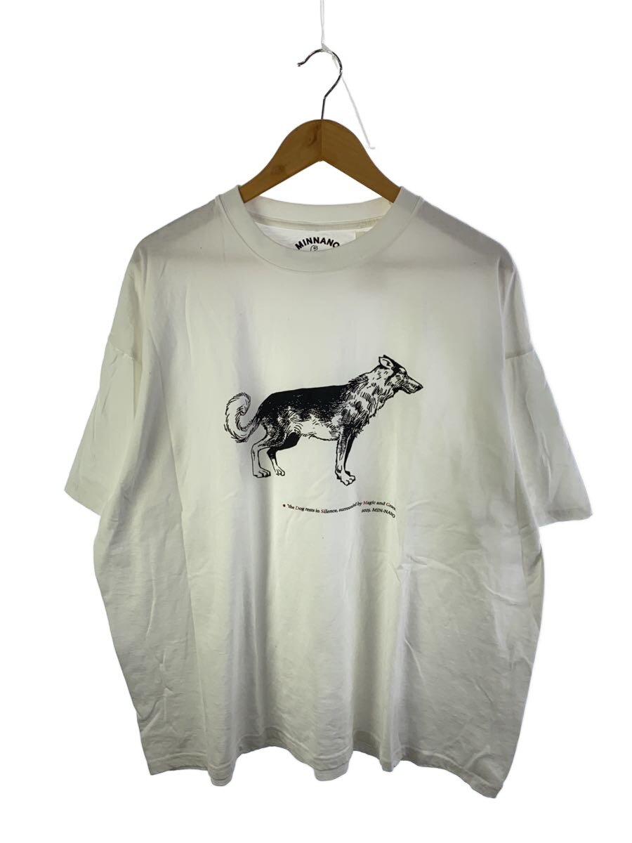 【中古】MIN-NANO◆wolf Tee/ティーシャツ/TooBig/綿織物/WHT/×DSMG//【メンズウェア】