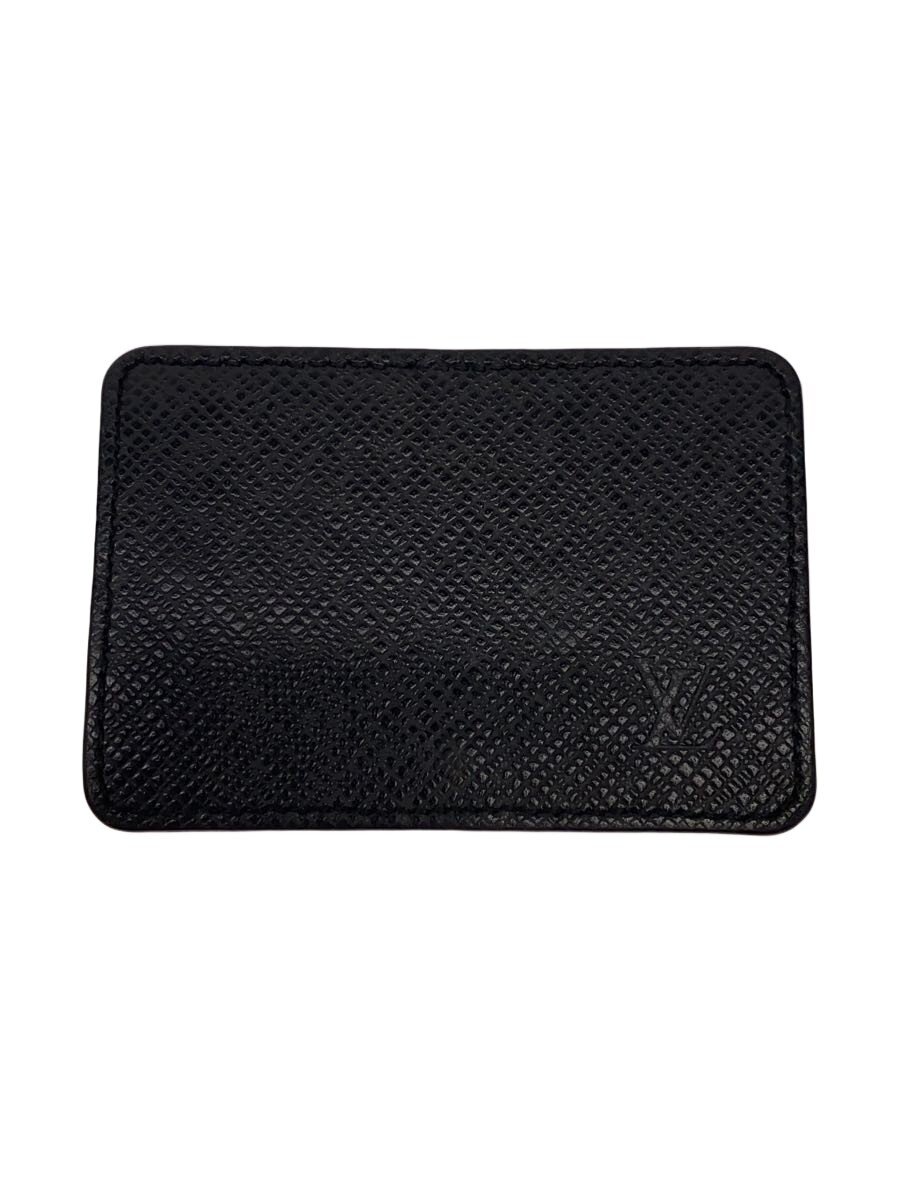 【中古】LOUIS VUITTON◆コインパース_タイガ/レザー/BLK/無地/メンズ【服飾雑貨他】