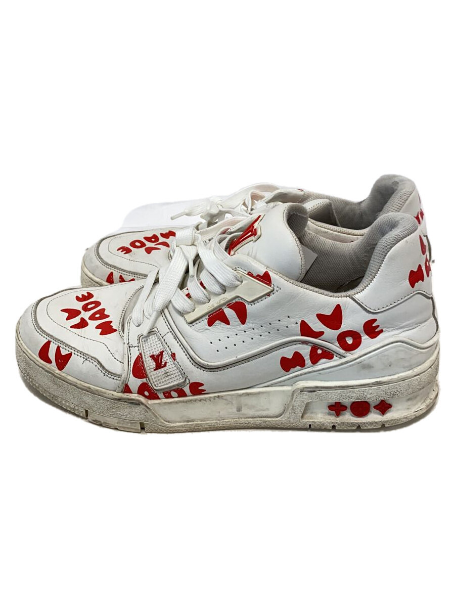 【中古】LOUIS VUITTON◆×NIGO/トレイナーライン/ローカットスニーカー/US6.5/WHT/なめし革//【シューズ】
