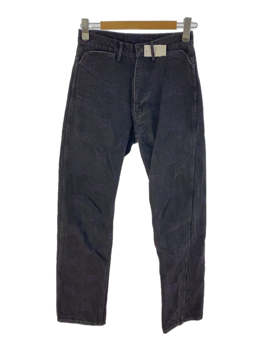【中古】Needles◆PAPILLON JQ/下つ方/XS/ジーンズ/BLK/総柄/mr209//【メンズウェア】