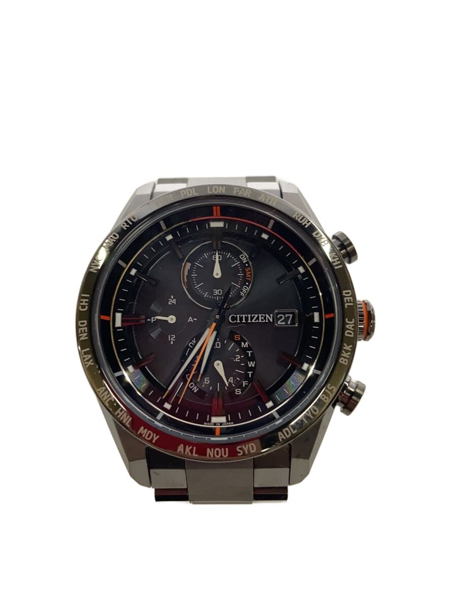 【中古】CITIZEN◆ソーラーウォッチ/アナログ/--/BLK/BLK/H800-T025871【服飾雑貨他】