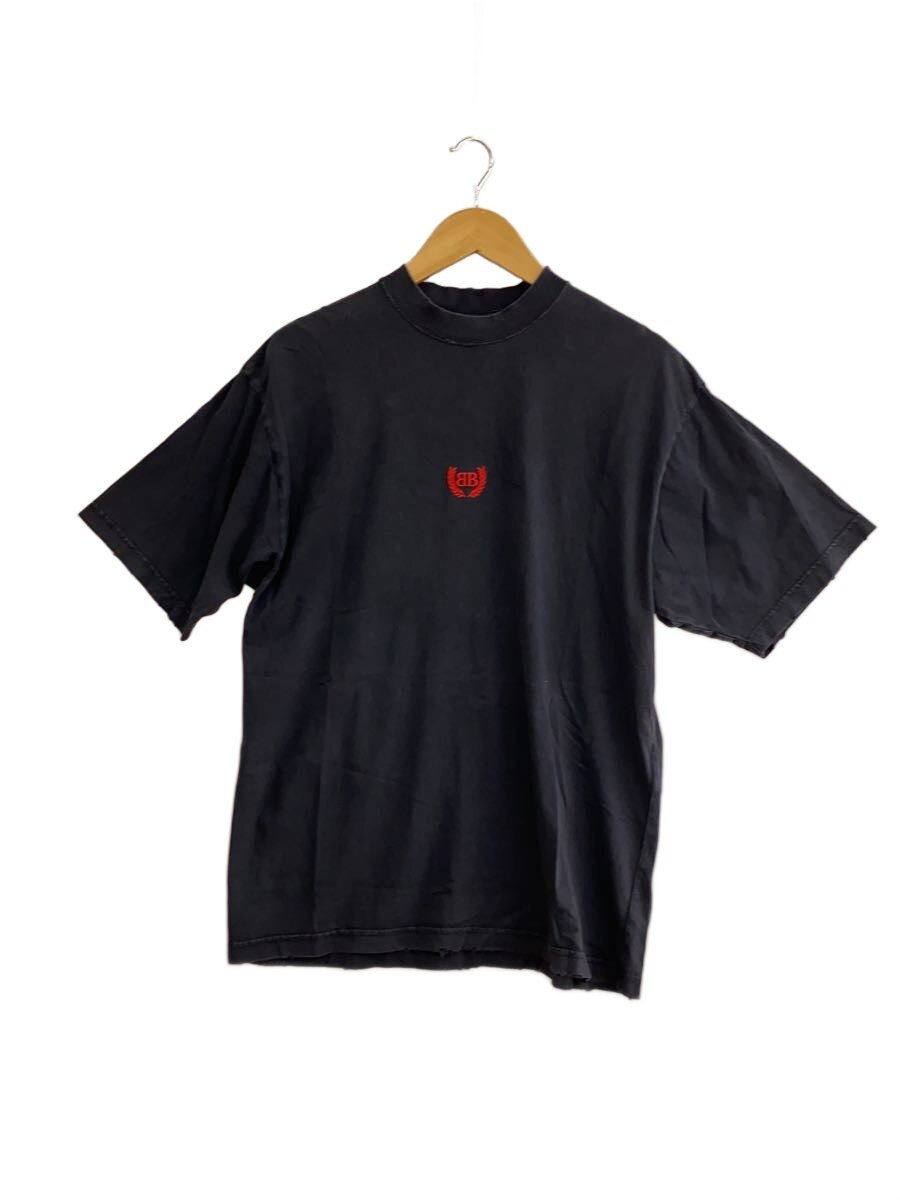【中古】BALENCIAGA◆25SS/BB LOGO TEE/XXS/綿織物/BLK//【メンズウェア】