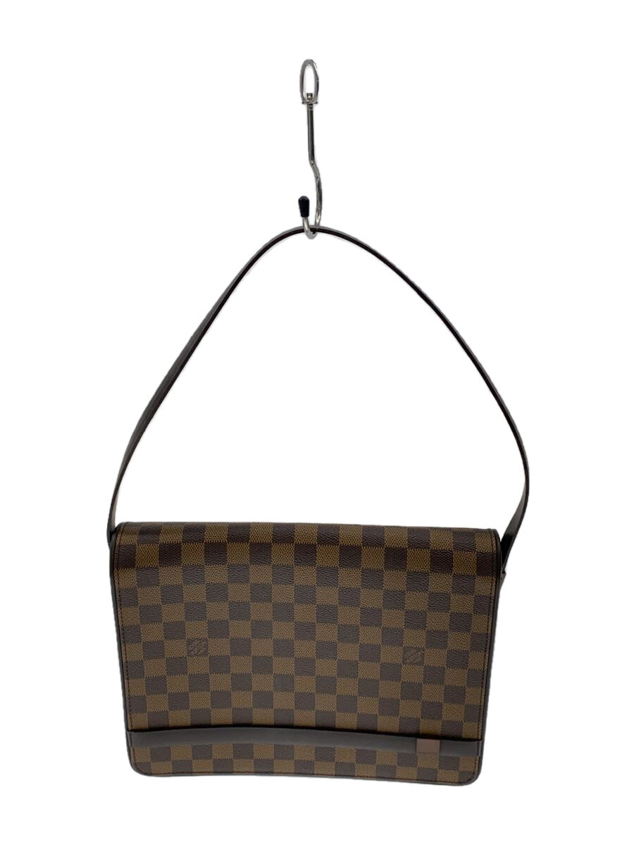【中古】LOUIS VUITTON◆トライベッカ・カレ_ダミエ・エベヌ/PVC/BRW/総柄【御徒面子】