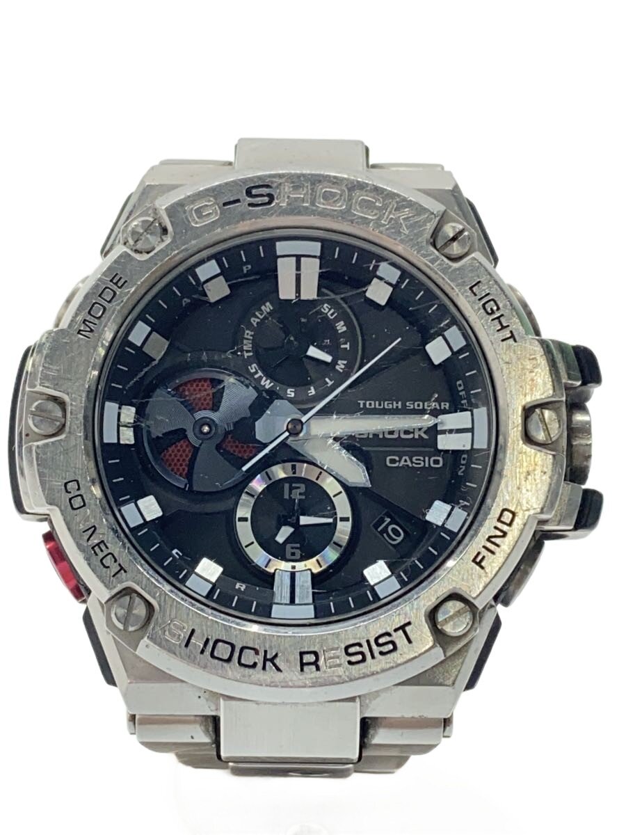 【中古】CASIO◆ソーラーウオッチ・G-SHOCK/アナログ/--/SLV//【服飾雑貨他】