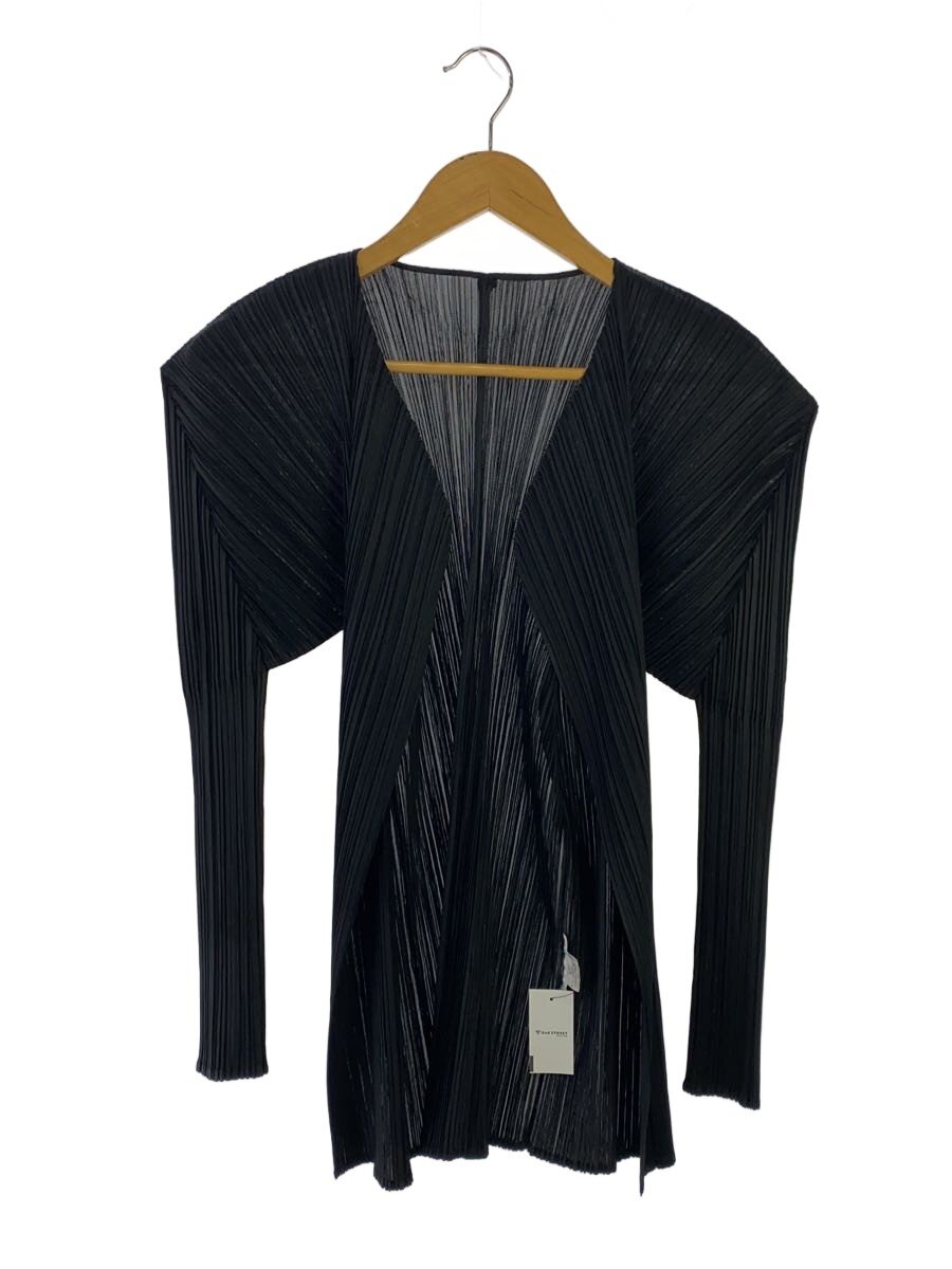 【中古】PLEATS PLEASE ISSEY MIYAKE◆ジレー(薄っぺら)/3/ポリエステル/BLK/PP05-JO001【レディースお召しもの】