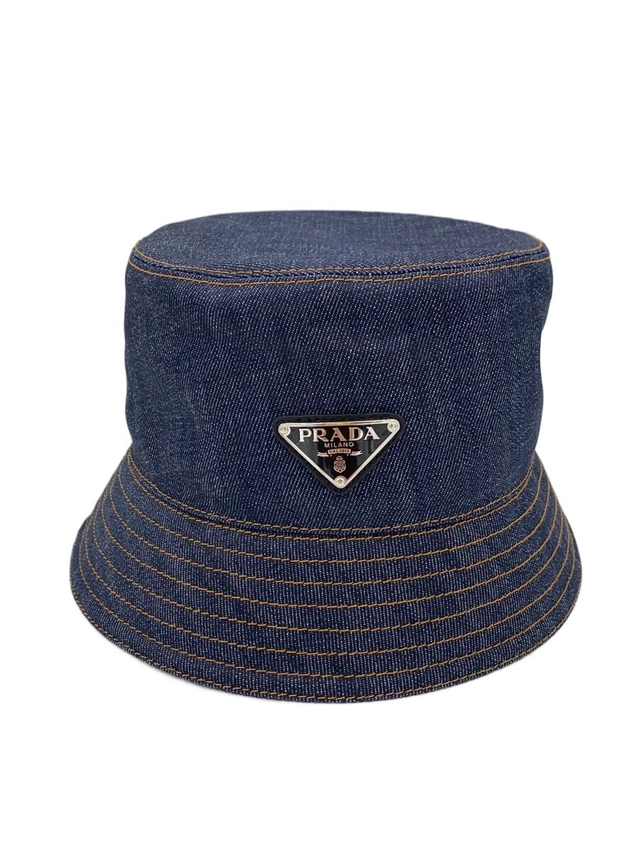 【中古】PRADA◆井戸釣瓶かぶり笠/L/綿織物/IDG/無地/メンズ/2HC137 15C7【服飾雑貨他】
