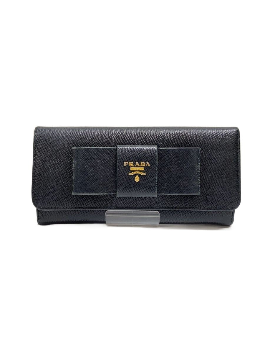 【中古】PRADA◆長サイフ/牛皮/BLK/レディース//【服飾雑貨他】